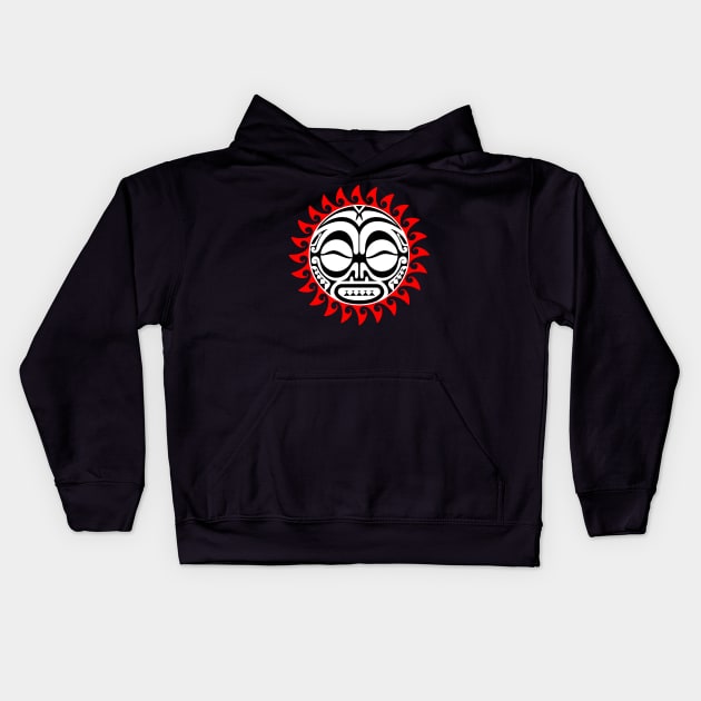 Polynesian sun tattoo Kids Hoodie by Tikitattoo